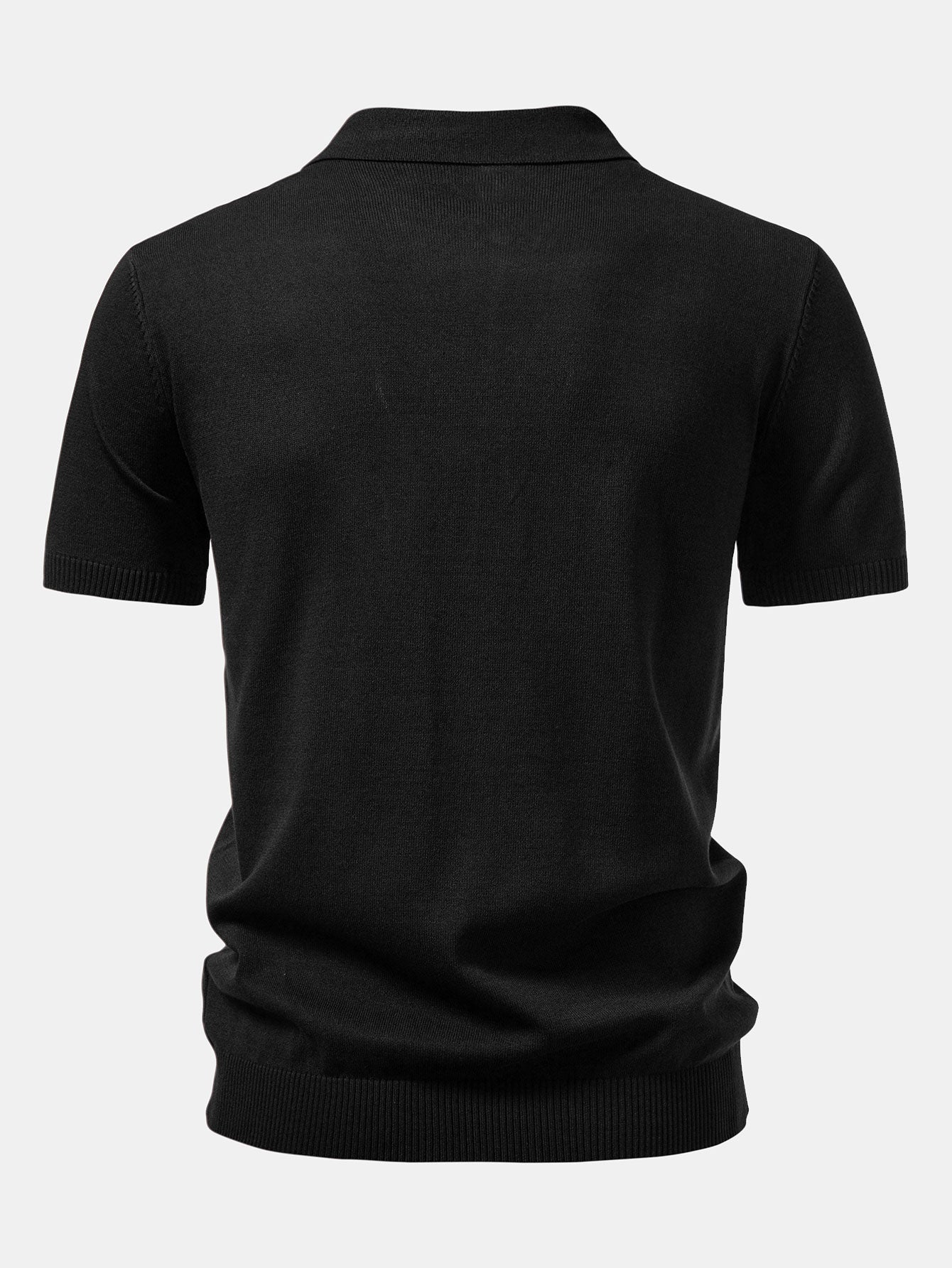 Twist Jacquard Knitted Zipper Polo Shirt