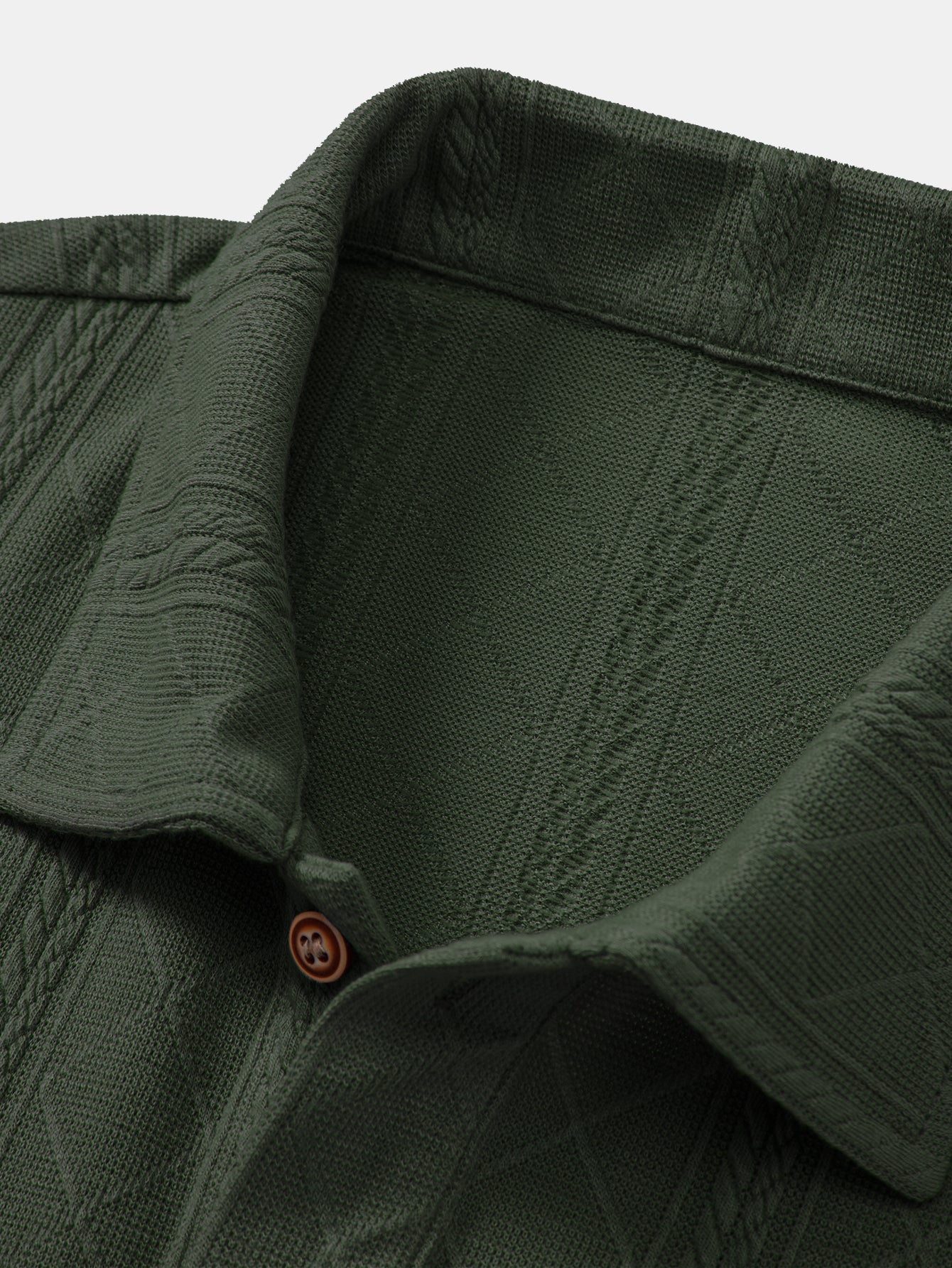 Rhombus Geometric Texture Knit Polo Shirt