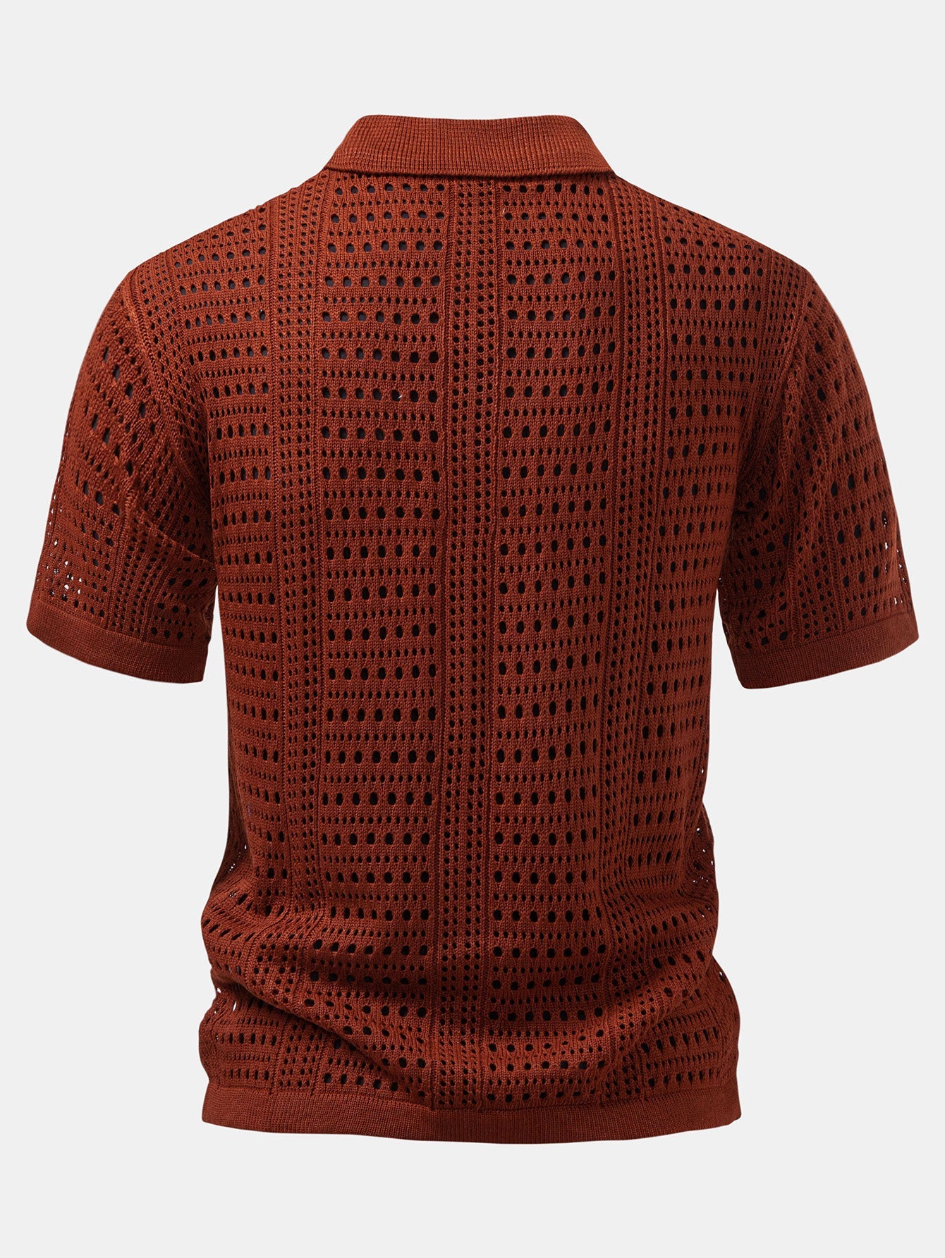 Crochet V Neck Polo Shirt