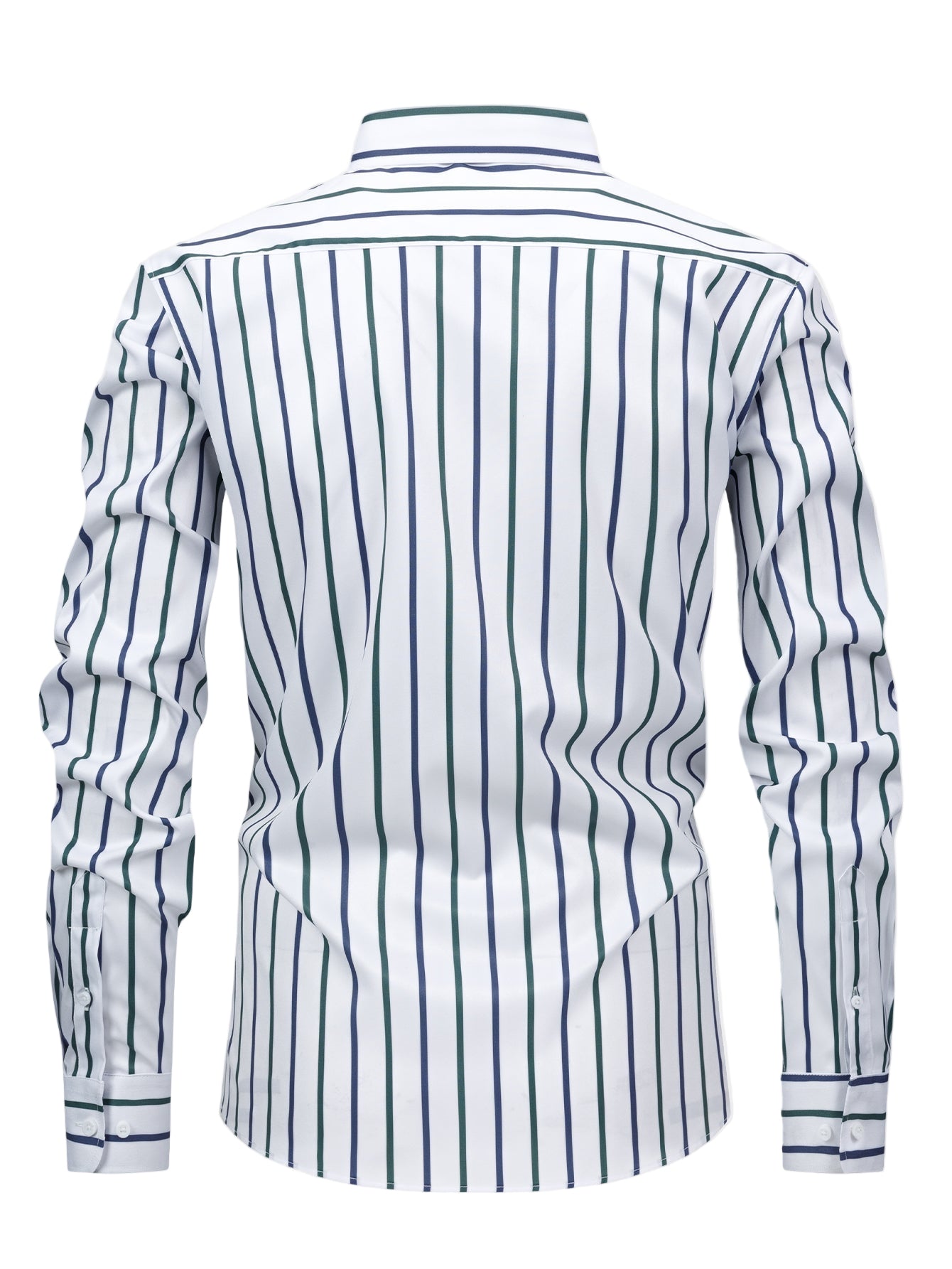 Long Sleeve Stripe Button Up Shirt & Slim Fit Tapered Trousers