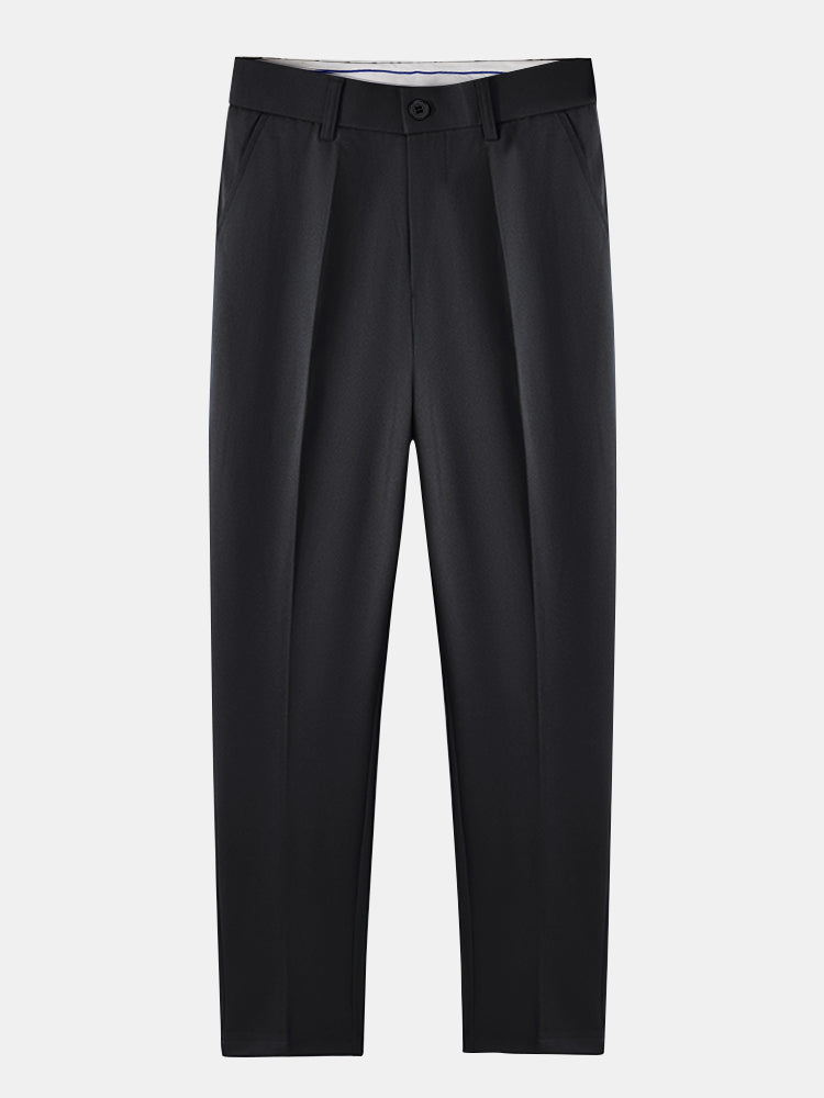 Texture Contrast Knitted V Neck Polo Shirt & Slim Fit Tapered Trousers