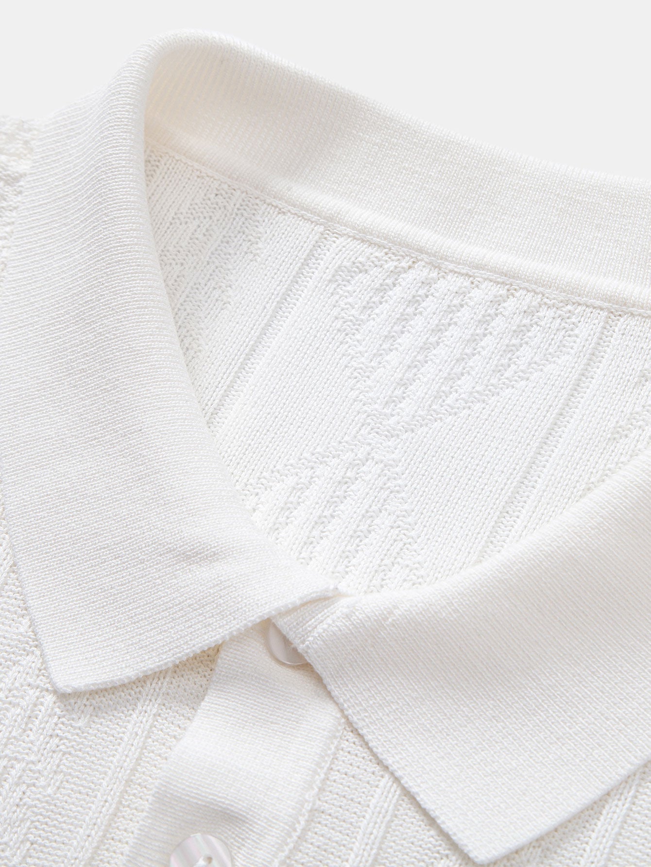 Geometric Jacquard Knitted Polo Shirt