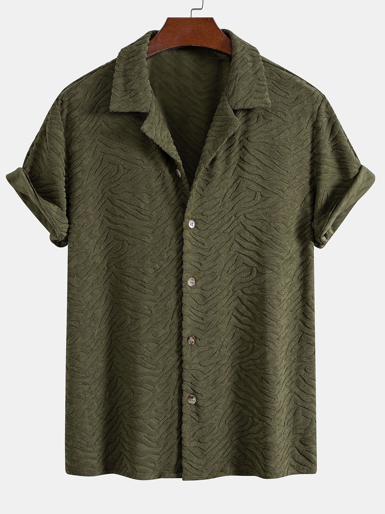 Animal Texture Terry Cuban Shirt & Shorts