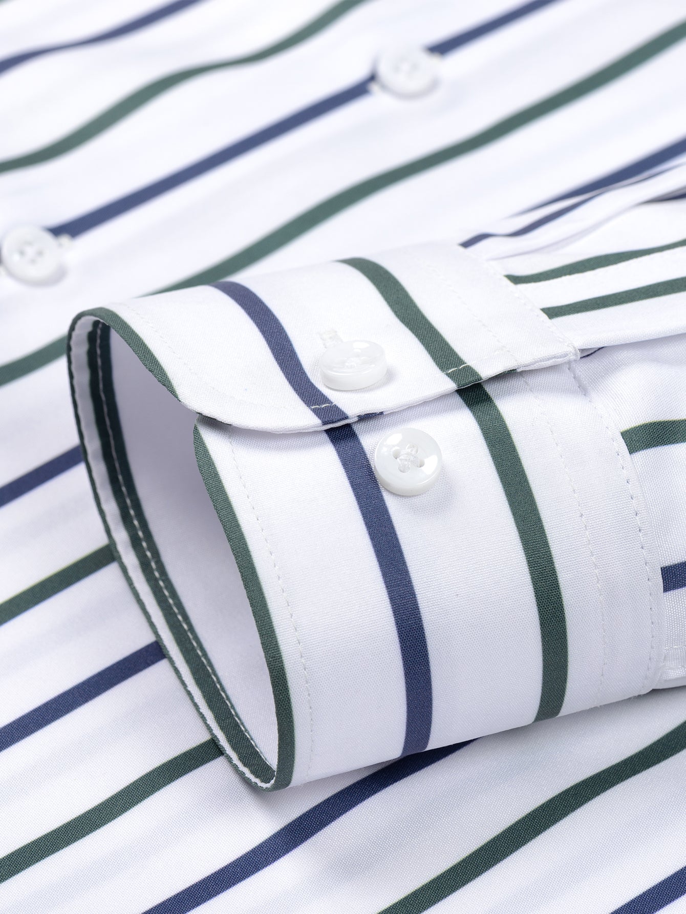 Long Sleeve Stripe Button Up Shirt & Slim Fit Tapered Trousers