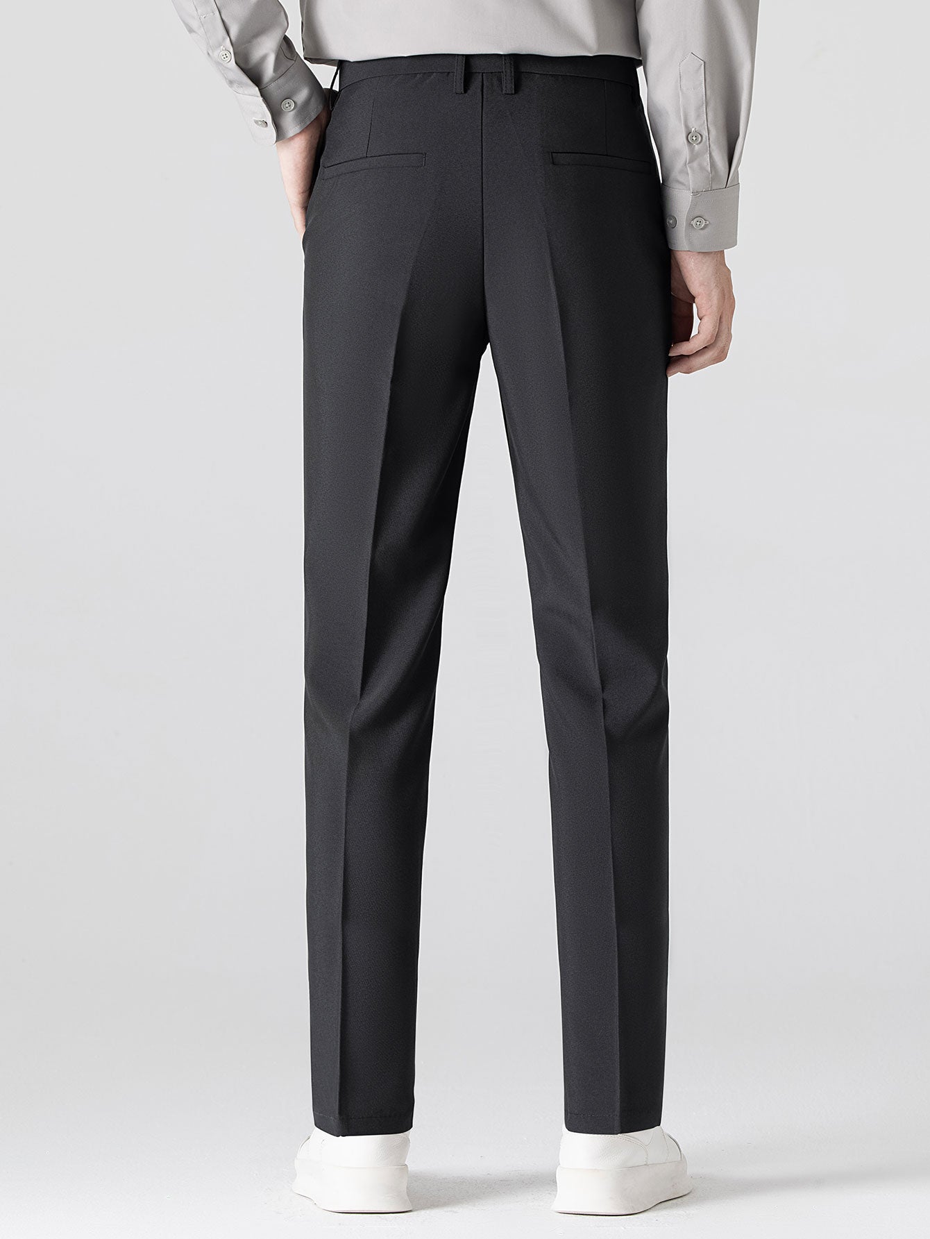 Texture Contrast Knitted V Neck Polo Shirt & Slim Fit Tapered Trousers