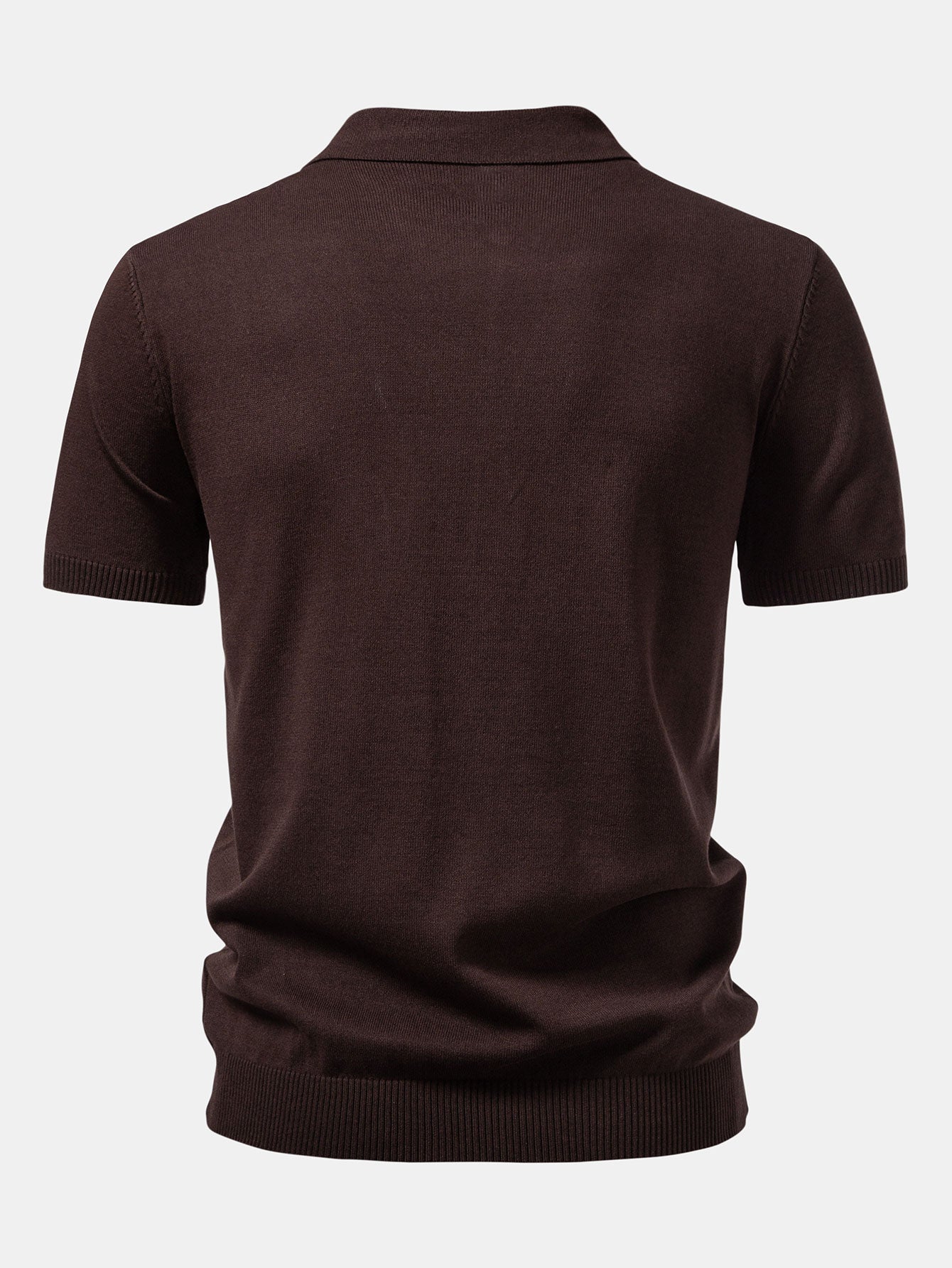 Twist Jacquard Knitted Zipper Polo Shirt