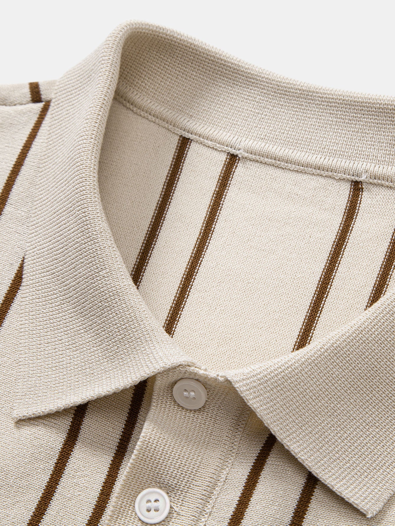 Striped Knitted Polo Shirt