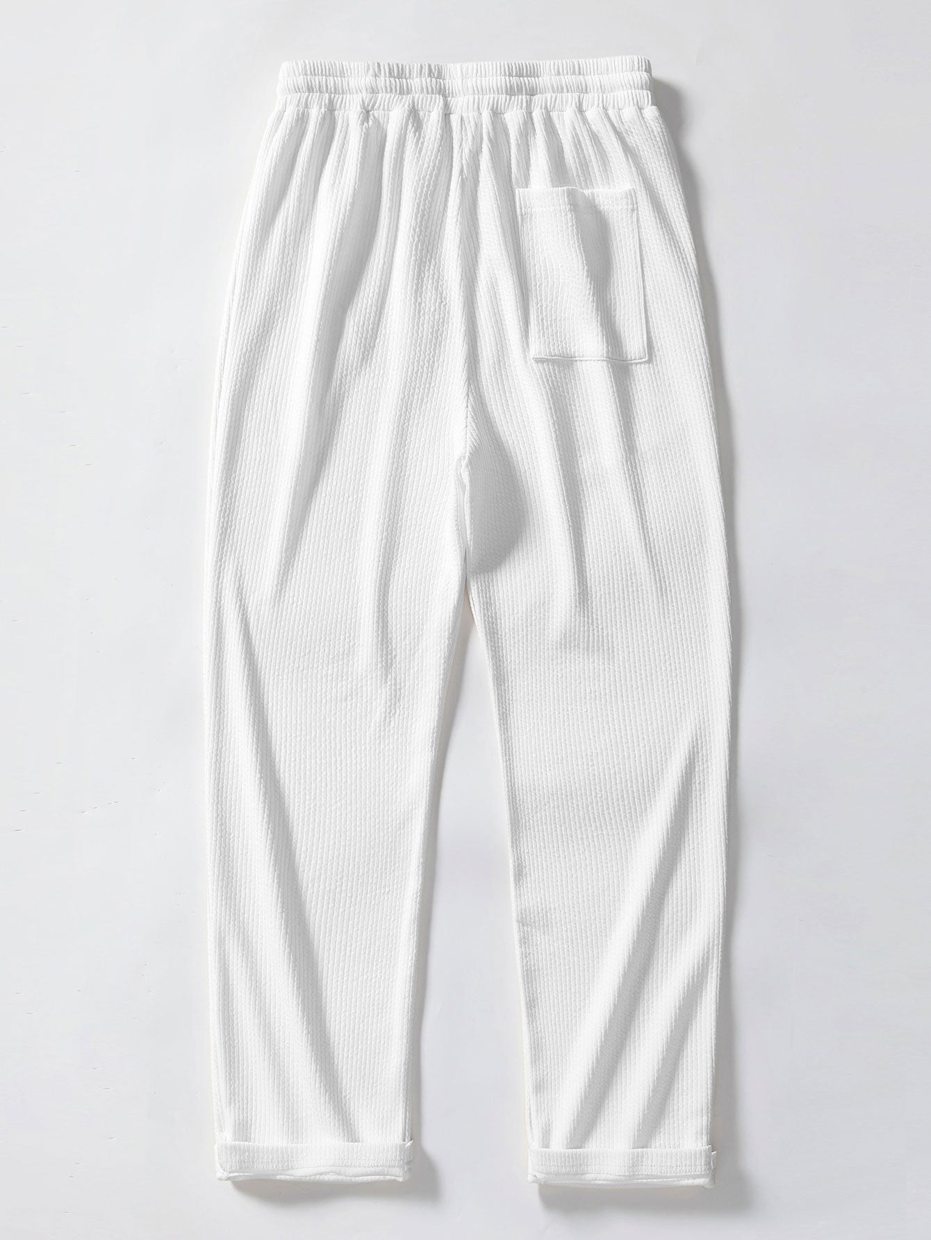 Short Sleeve Jacquard Polo & Straight Leg Ribbed Pants