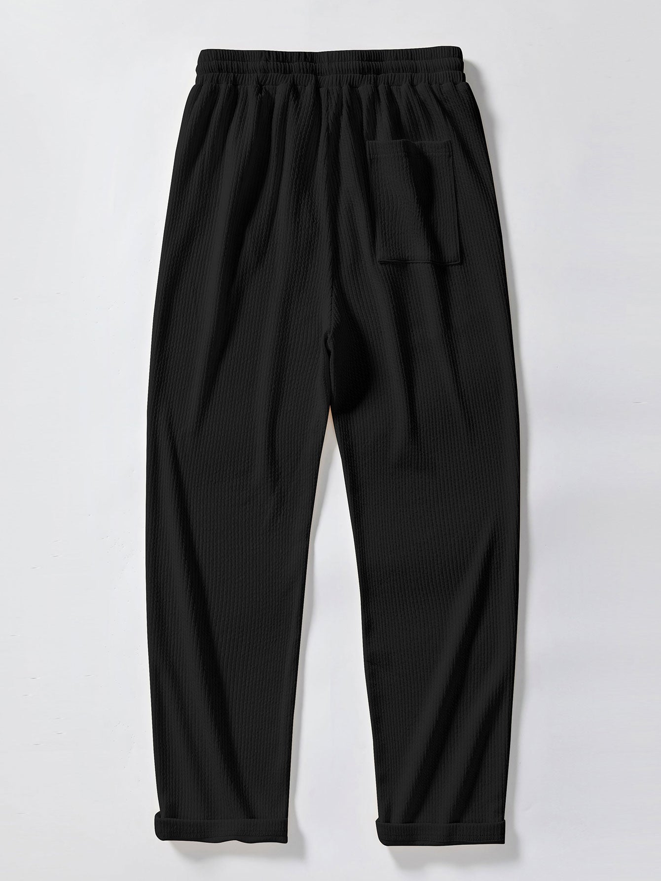 Short Sleeve Jacquard Polo & Straight Leg Ribbed Pants