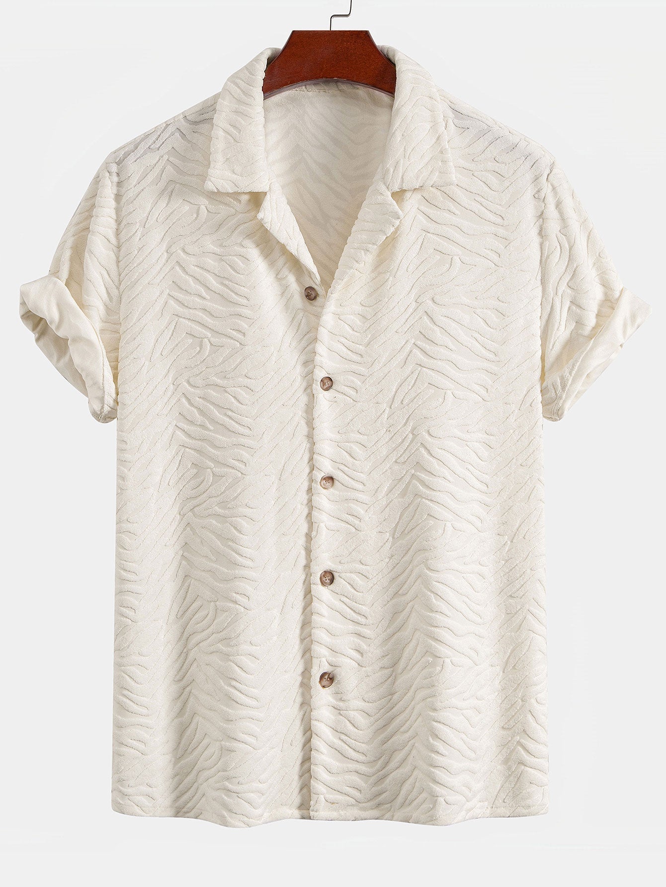 Animal Texture Terry Cuban Shirt & Shorts