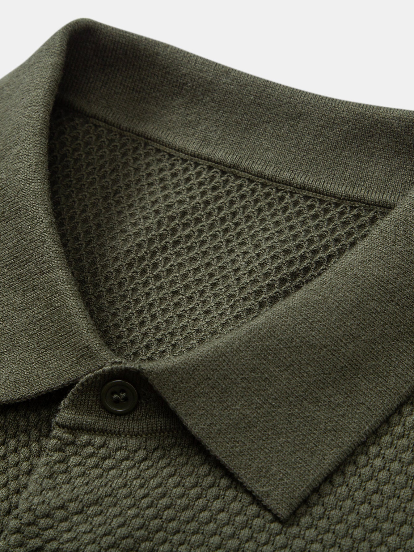 Pineapple Texture Knitted Polo Shirt