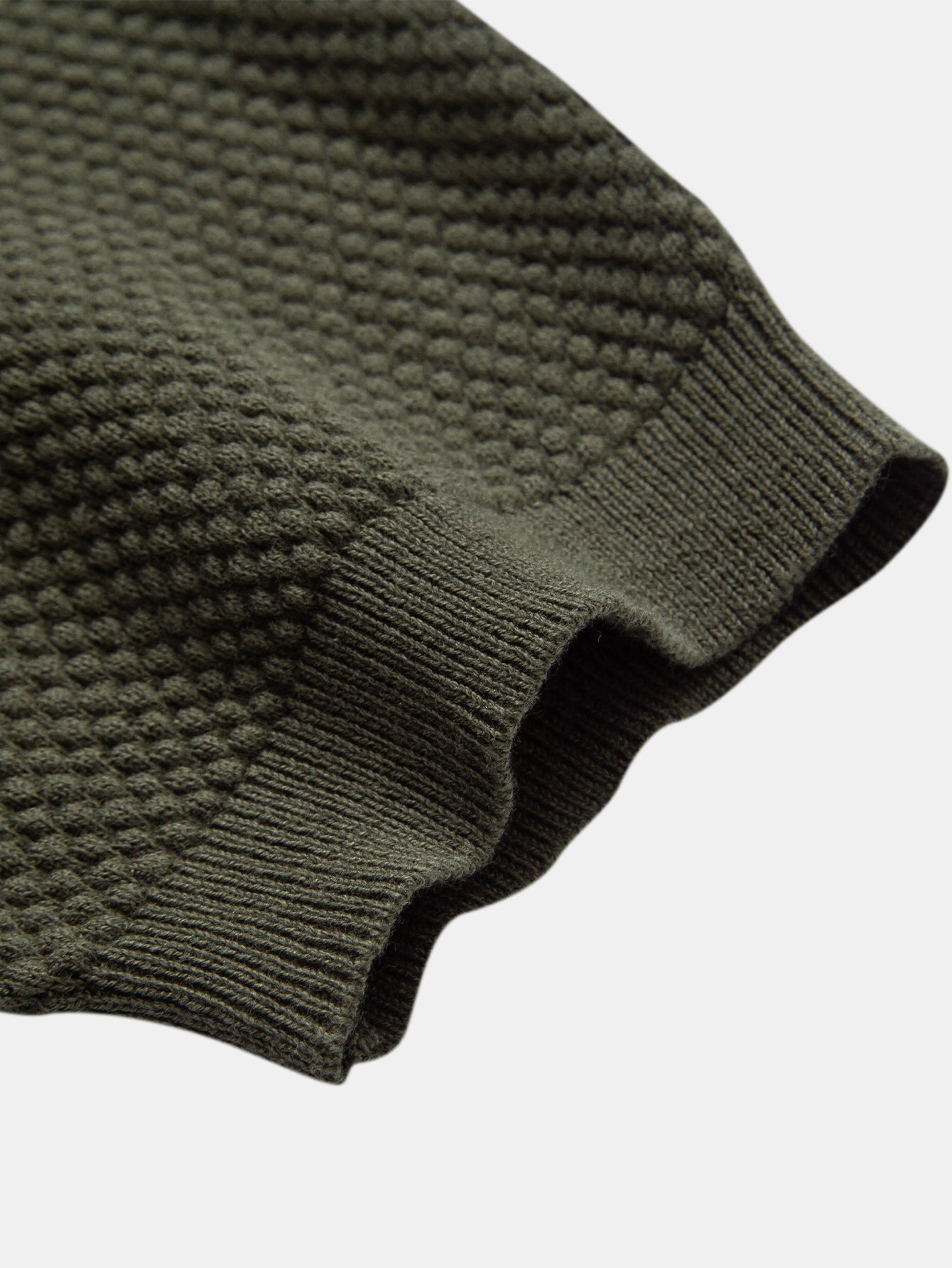 Pineapple Texture Knitted Polo Shirt