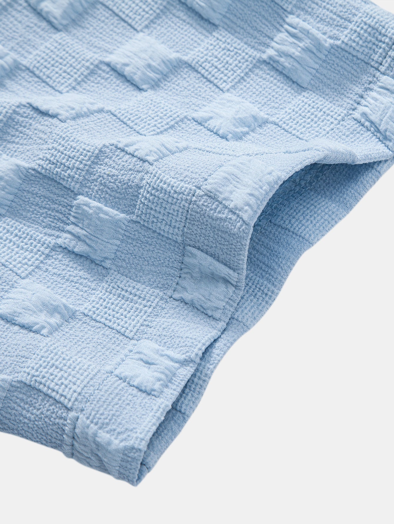 Checkerboard Jacquard Stand Collar Shirt & Checkerboard Jacquard Shorts