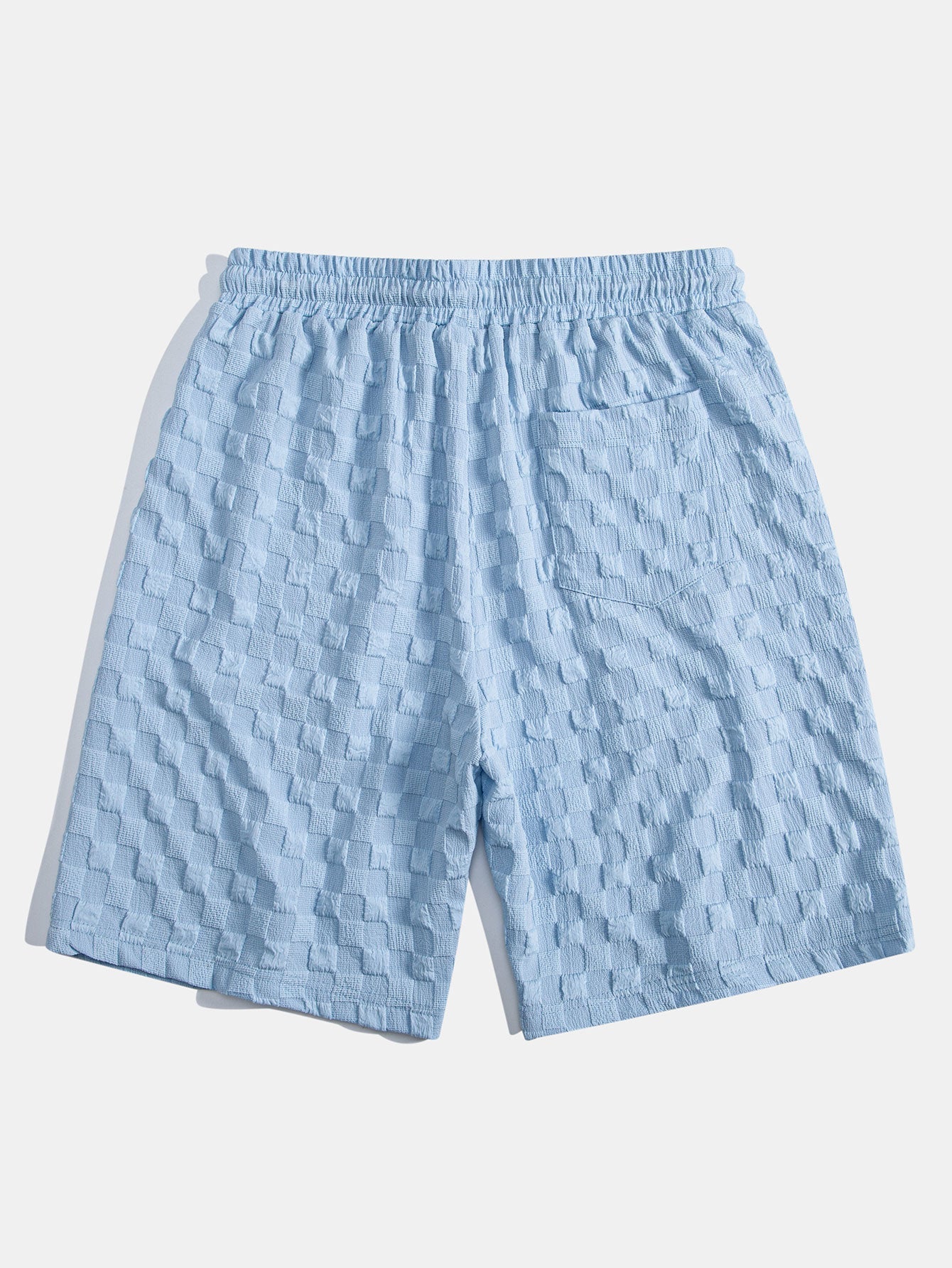 Checkerboard Jacquard Stand Collar Shirt & Checkerboard Jacquard Shorts