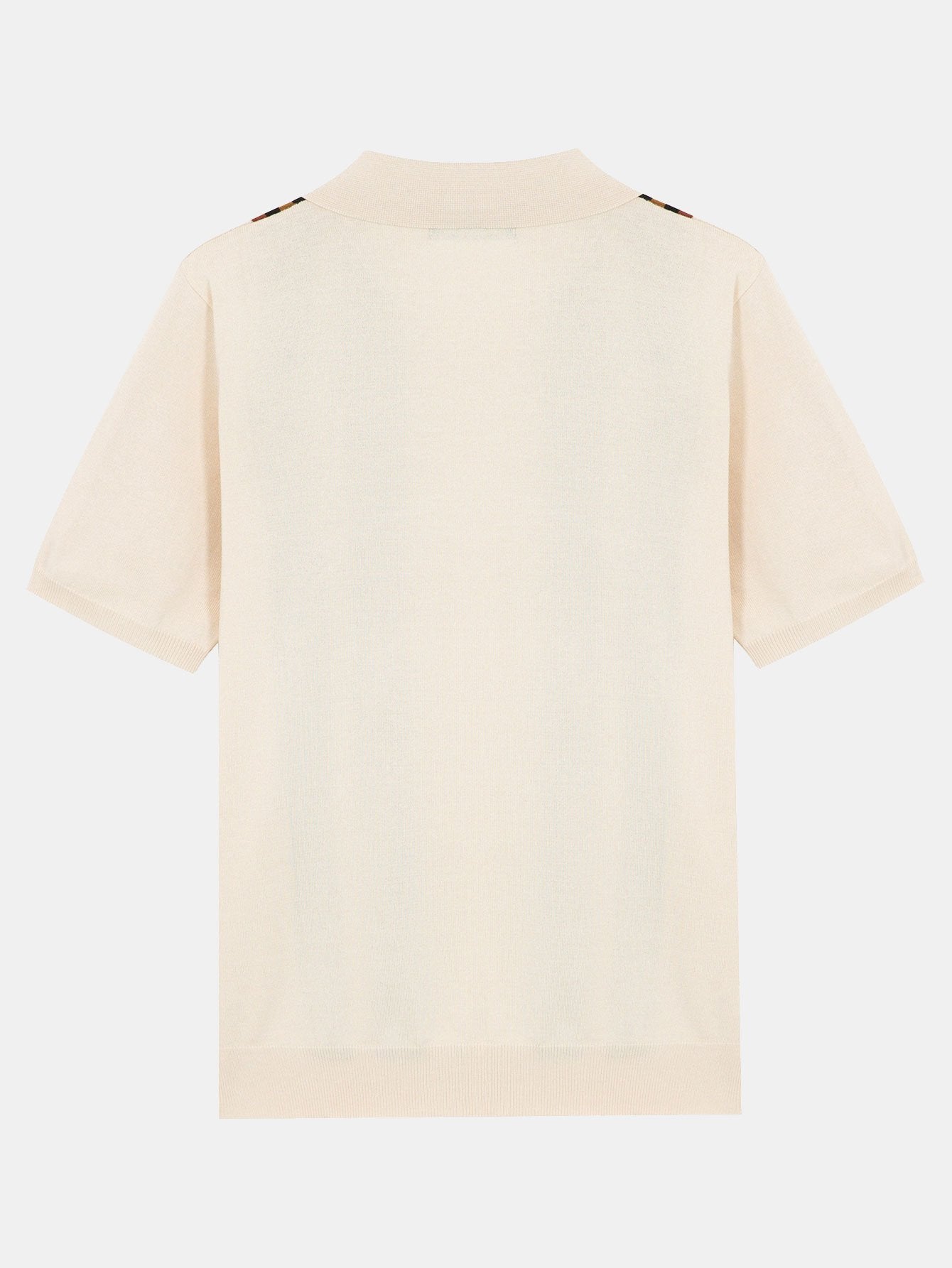 Short Sleeve Striped Button Up Sweater Polo