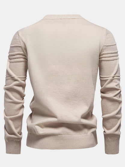 Striped Jacquard Crewneck Sweater