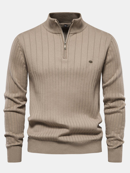 Stripe Quarter-Zip Sweater
