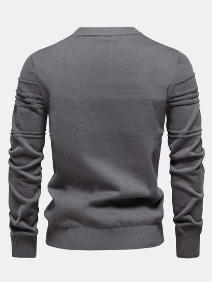 Striped Jacquard Crewneck Sweater