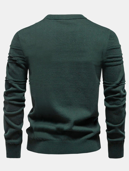 Striped Jacquard Crewneck Sweater