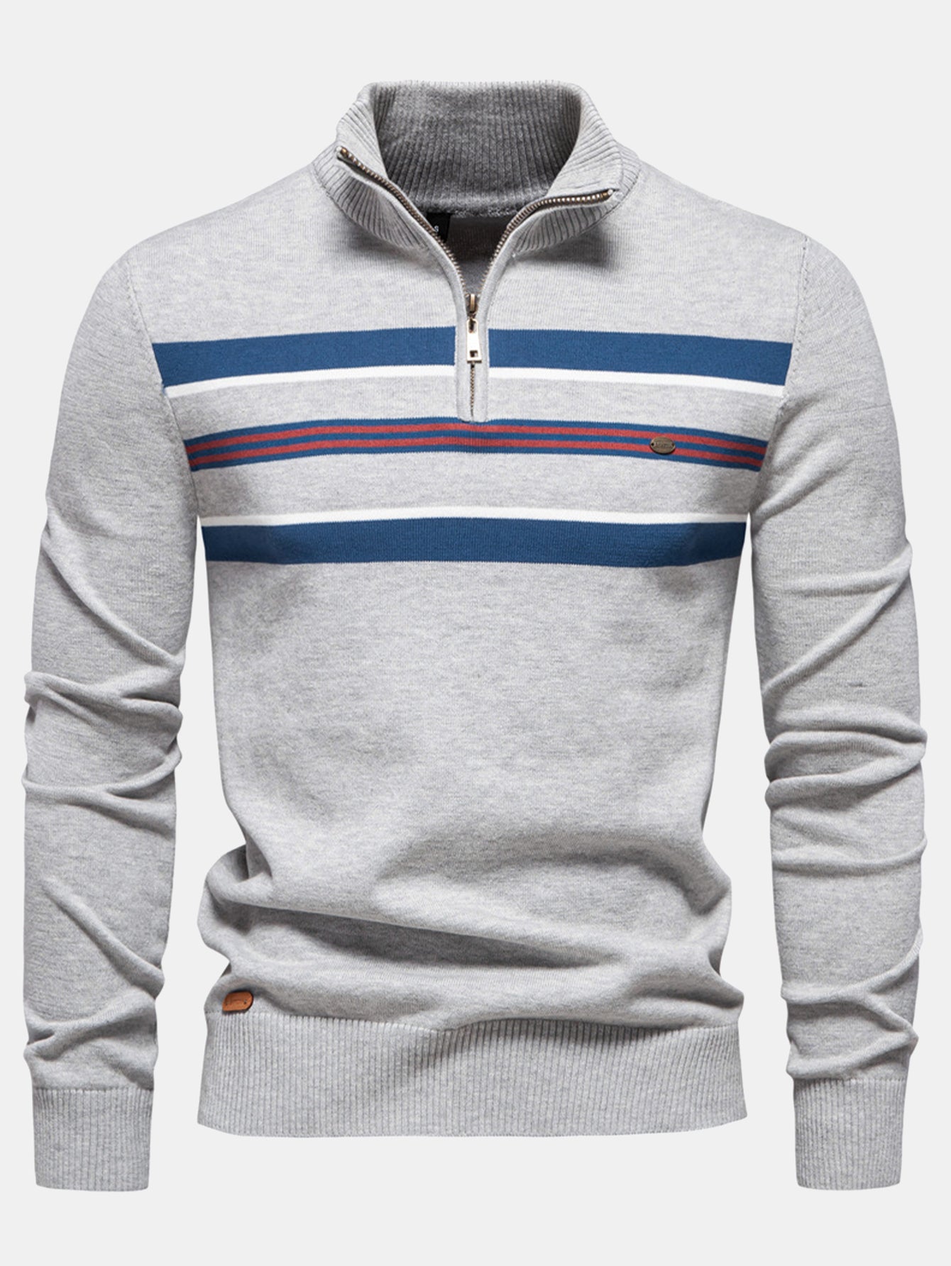 Stripe Quarter-Zip Sweater