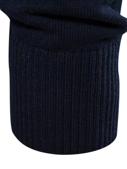 Contrast Stripe Quarter Zip Sweater