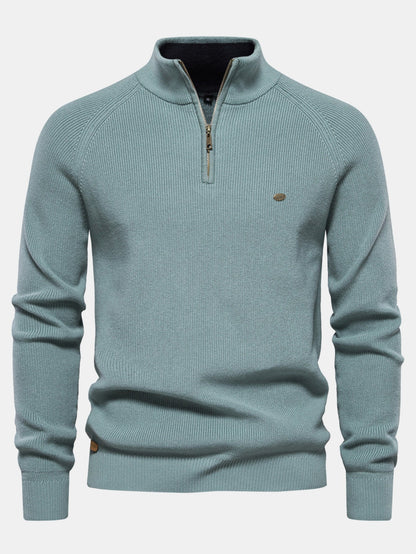 Raglan Sleeve Quarter-Zip Sweater