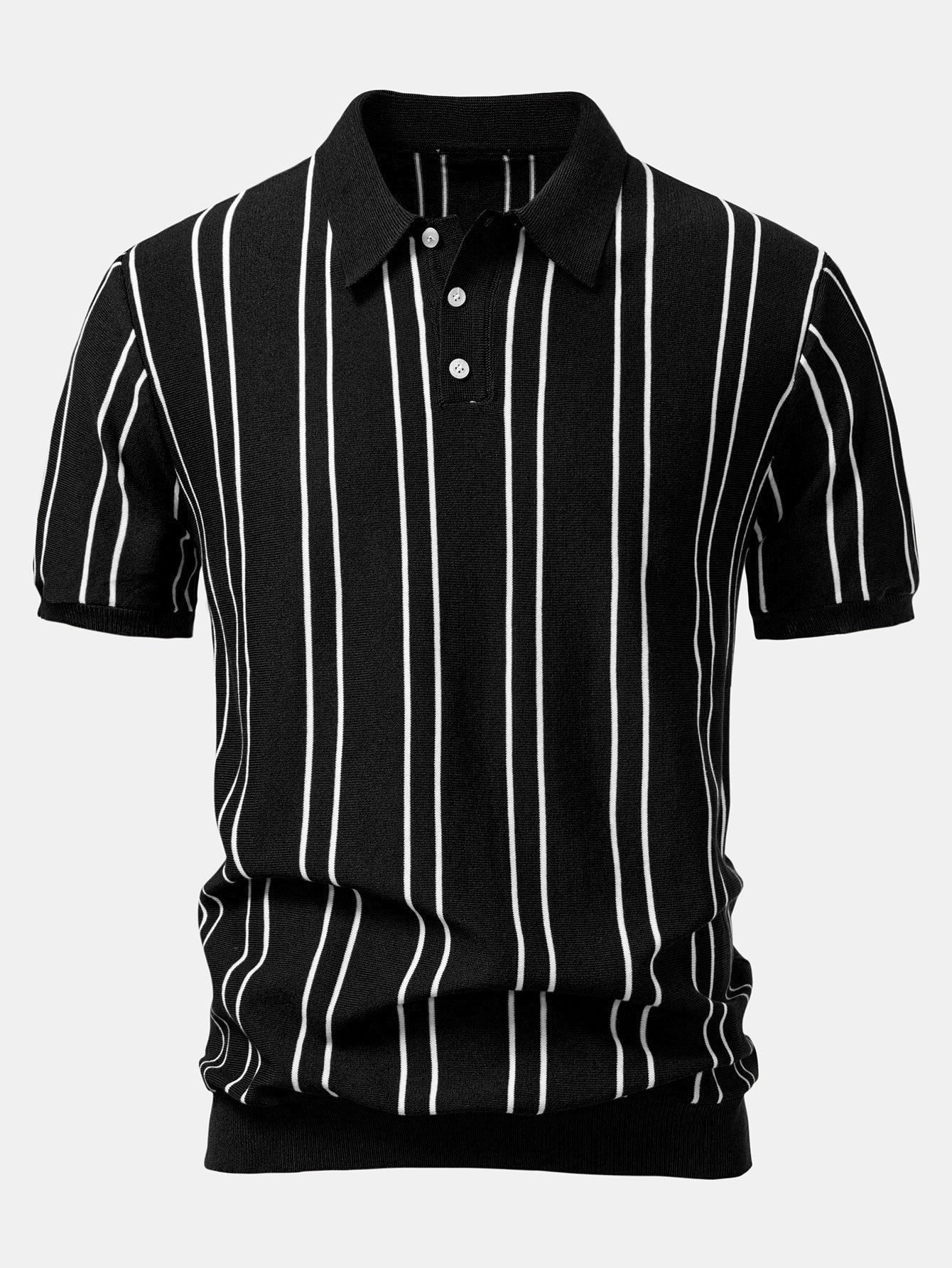 Striped Knitted Polo Shirt
