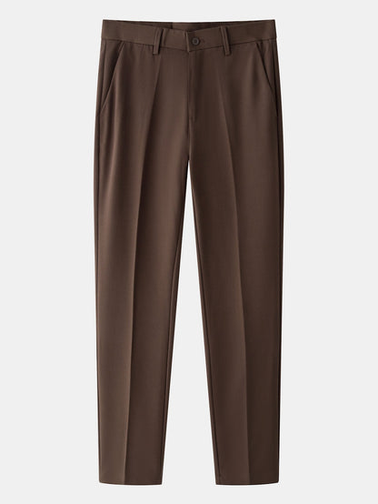 Twist Jacquard Knitted Zipper Polo Shirt & Slim Fit Tapered Trousers