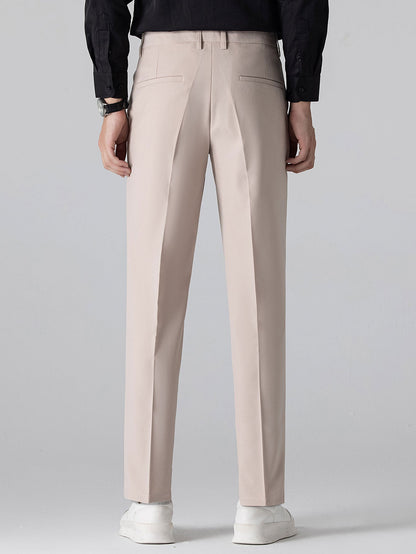 Contrast Trim Zipper Knit Polo Shirt & Slim Fit Tapered Trousers
