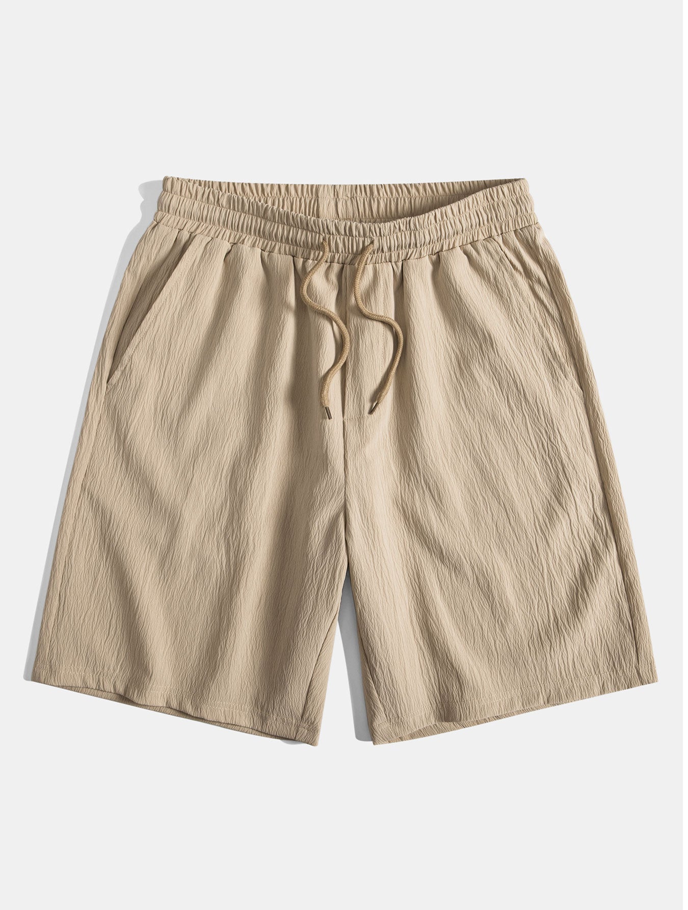 Texture Jacquard Cuban Shirt & Crinkled Textured Drawstring Shorts