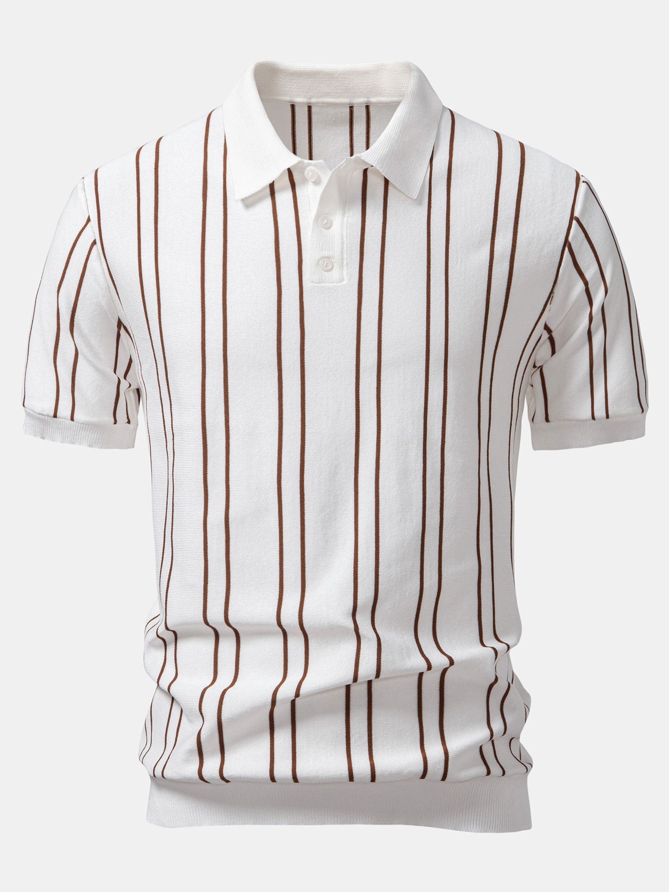 Striped Knitted Polo Shirt