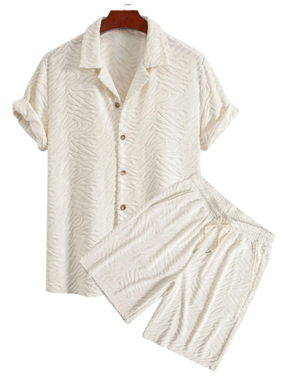 Animal Texture Terry Cuban Shirt & Shorts