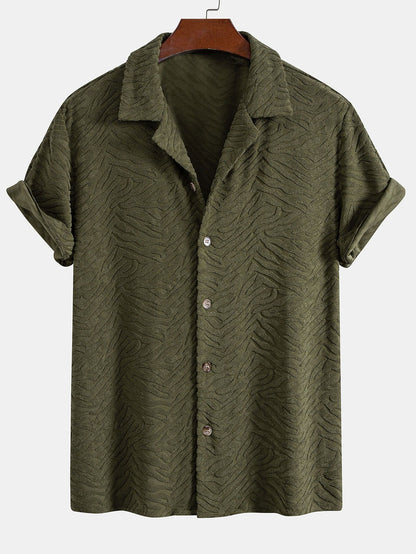 Animal Texture Terry Cuban Shirt & Shorts