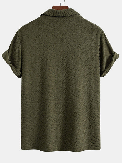 Animal Texture Terry Cuban Shirt & Shorts