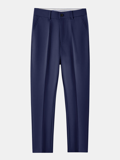 Texture Contrast Knitted V Neck Polo Shirt & Slim Fit Tapered Trousers