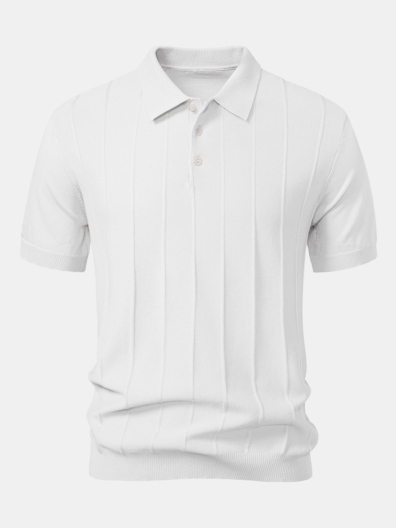Stripe Jacquard Knit Polo Shirt