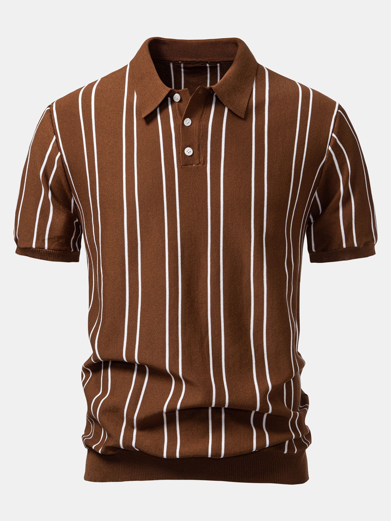 Striped Knitted Polo Shirt