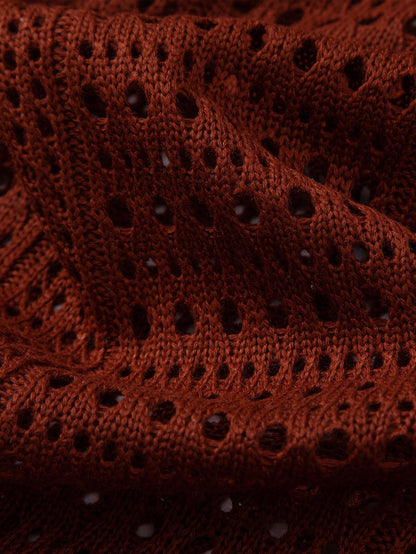 Crochet  V Neck Polo Shirt