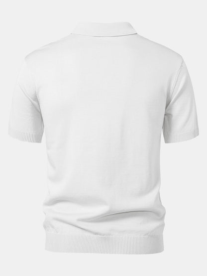 Stripe Knit Polo Shirt