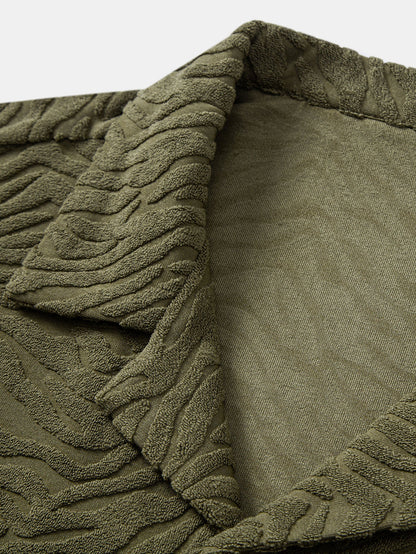 Animal Texture Terry Cuban Shirt & Shorts