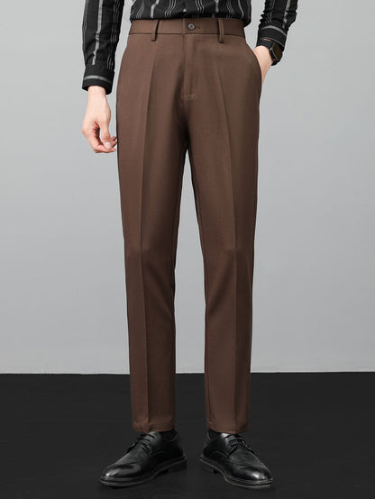 Twist Jacquard Knitted Zipper Polo Shirt & Slim Fit Tapered Trousers
