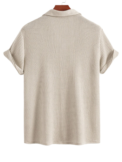 Waffle Textured Cuban Shirt & Shorts