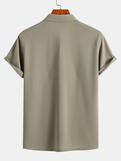 Short Sleeve Textured Polo
