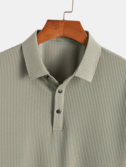 Short Sleeve Textured Polo