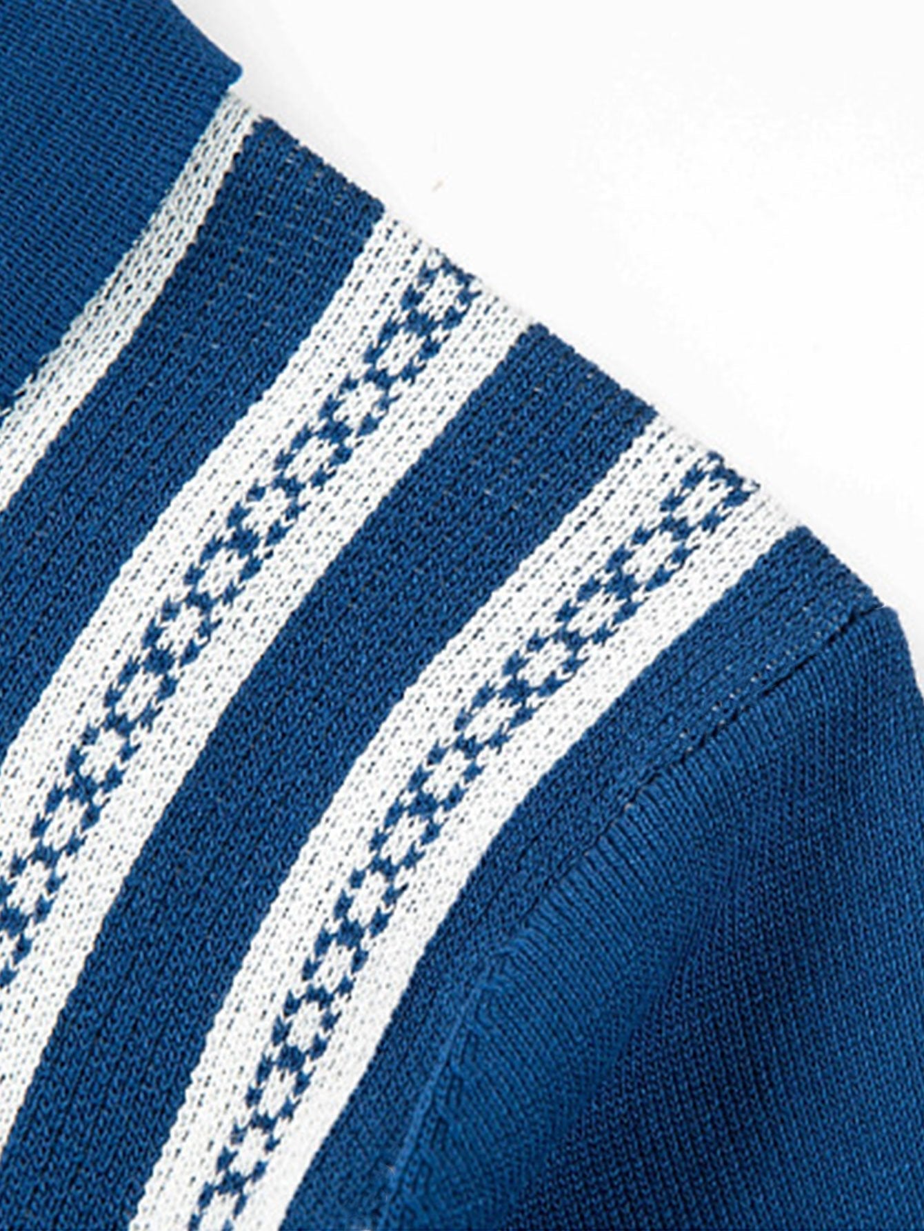 Striped Short Sleeve Sweater Polo