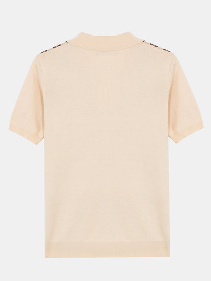 Striped Short Sleeve Sweater Polo