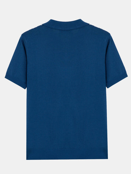 Striped Short Sleeve Sweater Polo